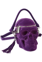 Load image into Gallery viewer, Grave Digger Skull Handbag [PLUM]
